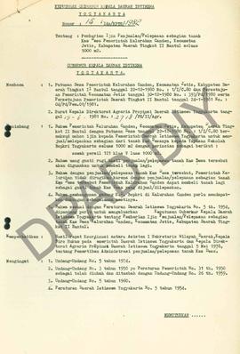 Surat Keputusan Gubernur Kepala Daerah Istimewa Yogyakarta            Nomor : 15/ldz/KPTS/1982 te...