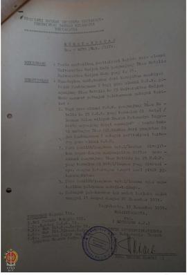 Surat edaran Walikotamadya Yogyakarta No. 6035/Sek/1974 tanggal 13  Desember 1974 tentang pembeba...