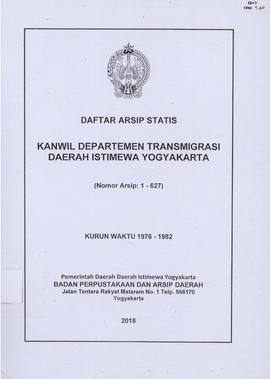 SENARAI ARSIP KANWIL DEPARTEMEN TRANSMIGRASI DIY KURUN WAKTU 1976-1982