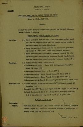 Surat Keputusan Bupati Kepala Daerah Tingkat II Sleman No  170/Kep.KDH/1989 Tanggal 24 Ooktober 1...