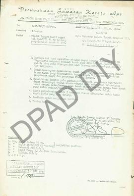 Surat dari PJKA kepada Gub. DIY tentang tindak lanjut hasil rapat tanggal 4 April 1991 di Yogyaka...