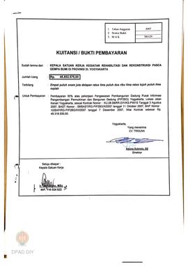 Kendali Kelengkapan Pengadaan Barang dan Jasa Rehab Rekons DIPA TA. 2007 dengan No.SPM 00338/XII/...