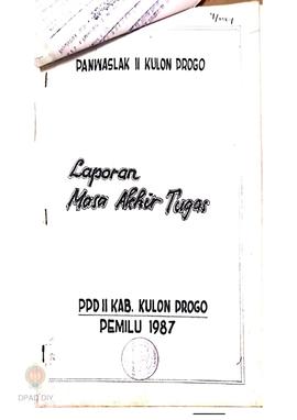Laporan masa akhir tugas Pemilu Kabupaten Kulon Progo pembentukan panwaslu: susunan organisasi.