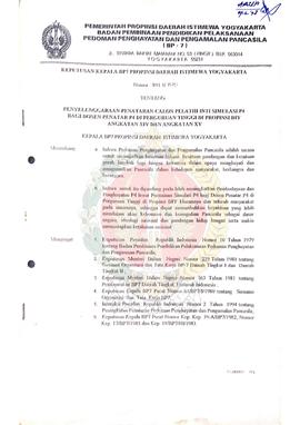 Surat Keputusan Kepala BP-7 Provinsi Daerah Istimewa Yogyakarta Nomor : 893.3/820 Tentang Penyele...