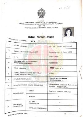 Daftar Riwayat Hidup Peserta Penataran P-4 atas nama Ir. RR. Amara Nuqrahini dan kawan-kawan