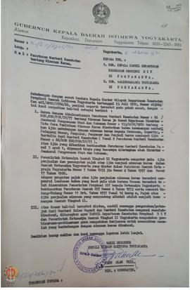 Surat dari Gubernur DIY kepada Kanwil Departemen Kesehatan DIY tentang peraturan Menteri Kesehata...