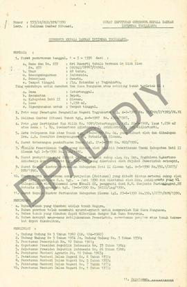 Surat Keputusan Gubernur Kepala  Daerah Istimewa Yogyakarta Nomor: 533/SK/HGB/BPN/1990 tanggal 9 ...