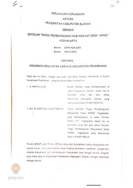 Perjanjian Kerjasama antara Pemerintah Kabupaten Sleman dengan Sekolah Tinggi Pembangunan Masyara...
