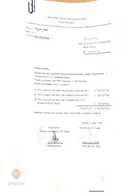 Surat dari bendaharawan PPK Kokap No. 02/VII/1999 tanggal 3 Juli 1999 kepada Ketua PPD II Kabupat...