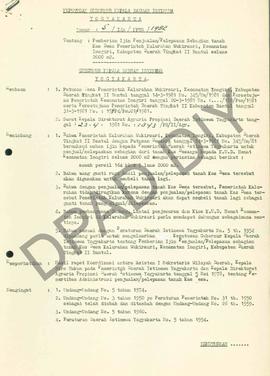 Surat Keputusan Gubernur Kepala Daerah Istimewa Yogyakarta  Nomor : 5/ldz/KPTS/1982 tentang pembe...