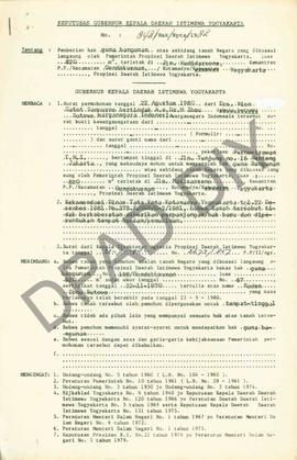 Surat Keputusan Gubernur Kepala DIY, No. 843/Hak/Kpts/1982 tanggal            2 September 1982 te...