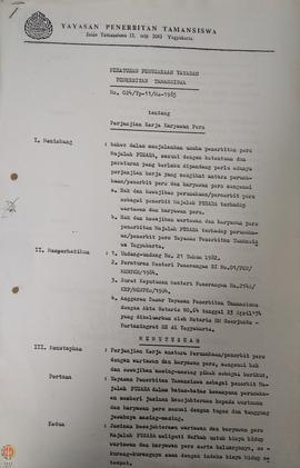 Peraturan Perusahaan Yayasan Penerbitan Tamansiswa Nomor : 024/Yp-11/Ms-1985 tentang Perjanjian K...