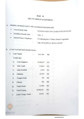 Laporan akuntabilitas kinerja Rumah Sakit Jiwa Daerah Propinsi DIY TA. 2001
