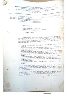 Surat dari Badan Pengawas Keuangan dan Pembangunan Perwakilan Propinsi Jawa Timur nomor: s-06949/...