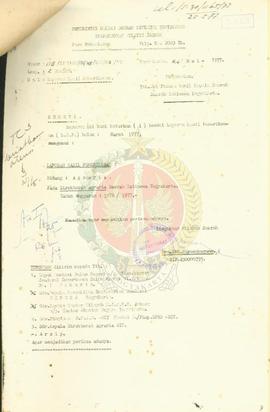 Laporan hasil pemeriksaan bidan agraria pada Direktorat Agrarian DIY 1976/1977.