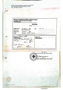 Pembayaran perdiem relawan tanggal 18 Agustus 2006 dari PMI Kulonprogo (Rp 16.345.000,-), tanggal...