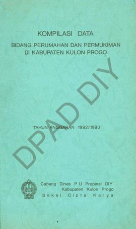 Kompilasi data Bidang Perumahan dan Pemukiman di Kabupaten Kulon Progo, Seksi Cipta Karya Cabang ...