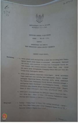 Keputusan Menteri Dalam Negeri Nomor 584.05-511 tertanggal 18 Juli 1984 tentang Pembentukan Tim P...