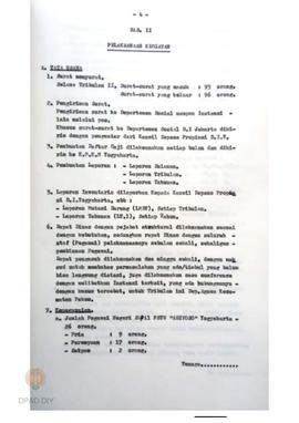 Laporan kegiatan Tribulan II  tahun 1996/1997 Panti Sosial  tresna werdha “Abiyoso”  Yogyakarta