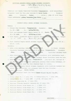 Surat Keputusan Gubernur DIY No. 139/Id2/KPTS/1986 tentang pemberian ijin kepada Pemerintah Kalur...