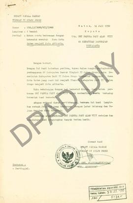 Surat dari Bupati Tingkat II Kulon Progo, Drs. KRT. Wijoyohadiningrat  kepada Paku Alam VIII tang...