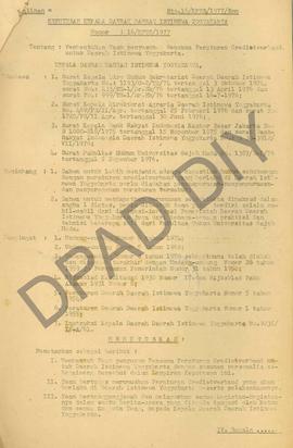 Surat Keputusan Kepala Daerah DIY. No. 161 KPTS/1977 tgl. 27 Januari 1977 tentang pembentukan Tea...