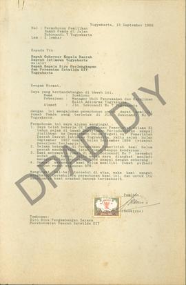 Surat Soekirno kepada Gubernur DIY melalui Kepala Biro Perlengkapan dan Perawatan Setwilda DIY te...