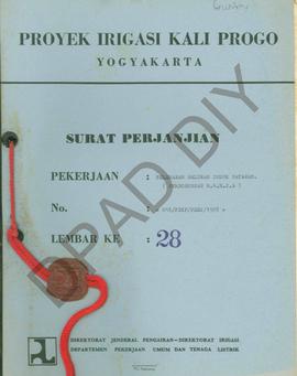 Surat dari proyek Irigasi Kali Progo Yogyakarta tentang Surat perjanjian pekerjaan pelebaran Salu...