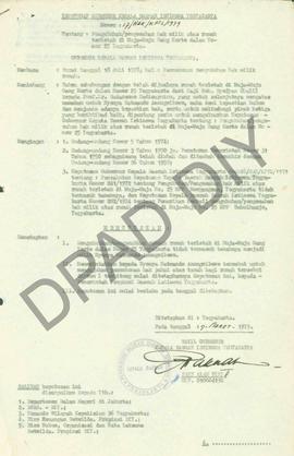 Surat Keputusan Gubernur Kepala DIY No. 17/HAK/KPTS/1979 tanggal 9 Maret 1979 tentang pengukuhan/...