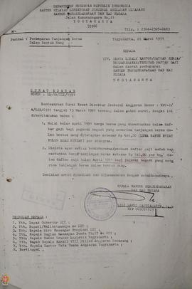 Berkas surat dari KPKN (Kantor Perbendaharan dan Kas Negara) Yogyakarta Bulan Maret dan Mei 1991 ...