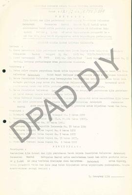 Surat Keputusan Gubernur Kepala DIY No. 121/Idz/KPTS/1985 tentang ijin lokai dan ijn pembebasan t...