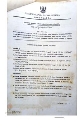 Surat Keputusan Gubernur Kepala Daerah DIY No. 26 / IDZ / KPTS / 1988 Tanggal 27 April 1988 dan N...
