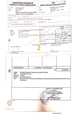 Surat Perintah Pencairan Dana kepada Kelompok Masyarakat Kabupaten Gunungkidul untuk Belanja Lain...