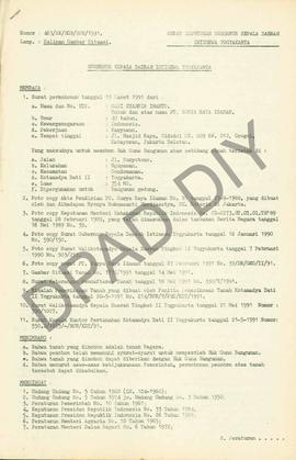 Surat Keputusan Gubernur Kepala  Daerah Istimewa Yogyakarta Nomor: 463/SK/HGB/BPN/1991 tanggal 6 ...