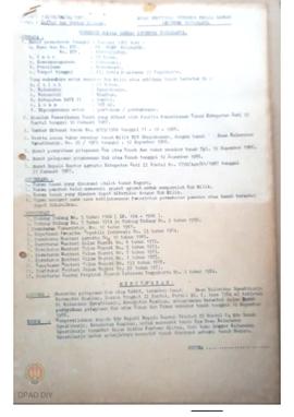 Surat Keputusan Gubernur KDH DIY No. 130/SK/HM/DA/1987 tanggal 25 Maret 1987 tentang Daftar dan G...