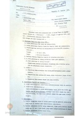 Inventarisasi data Pemilu 1982 dari Kecamatan Pengasih Nomor 1652/270/UM/1982