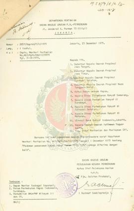 SK Menteri Pertanian No 463/Kpts/Um/12/1975 tentang pedoman penanaman Kapas.