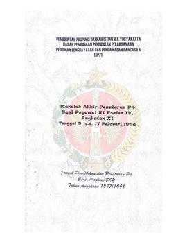 Makalah Akhir Penataran P-4 bagi Pegawai Republik Indonesia Eselon IV angkatan XI tanggal 9 sampa...