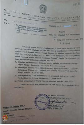 Surat dari Wakil Gubernur Daerah Istimewa Yogyakarta Paku Alam VIII Nomor K.3/V.16/3074/70 tangga...