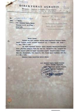 Surat Keputusan Gubernur Kepala Daerah DIY No. 7/Idz/KPTS/1978 tanggal 11 Desember 1978 tentang p...