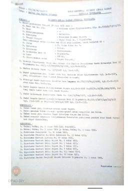 Surat Keputusan Gubernur Kepala Daerah DIY No. 650/SK/HM/DA/1987 tanggal 1  Desember 1987 tentang...