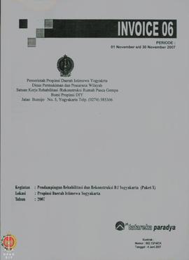 Invoice 01 – 06 Kegiatan Pendampingan Rehabilitasi dan Rekonstruksi Daerah Istimewa Yogyakarta (P...