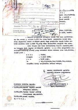Surat dari Kepala Direktorat Agraria No. 530/ AD/ I/ Agr tanggal 26 Mei 1976 kepada Lurah Desa Wi...
