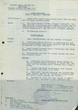 Surat Perintah Nomer sprin/99/XI/1995 dari Komandan Komando Distrik Militer 0732 kepada Djoko Suw...