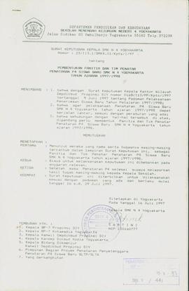 Surat Keputusan Kepala Sekolah Menengah Kejuruan (SMK) 4 Yogyakarta Nomor: 23/113.1/SMK4.01/Kpts/...