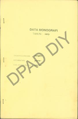 Data monografi Desa/Kelurahan Girimulyo Kecamatan Imogiri Kabupaten  Bantul bulan Desember 1993.