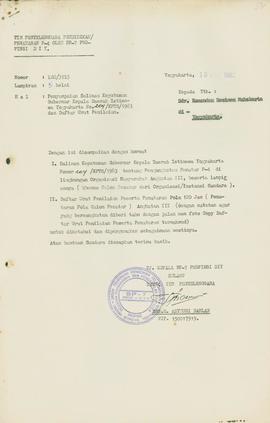 Surat dari Pj. Kepala BP-7 Provinsi Daerah Istimewa Yogyakarta selaku Ketua Tim Penyelenggara Pen...