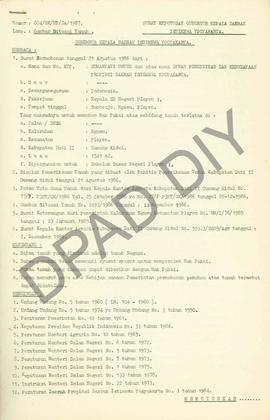 Surat Keputusan Gubernur Kepala  Daerah Istimewa Yogyakarta Nomor : 004/SK/HP/DA/1987 tanggal 6 J...