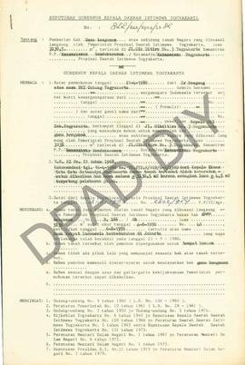 Surat Keputusan Gubernur DIY No.  822/ Hak/ Kpts/ 1982 tanggal 26 Agustus 1982 tentang pemberian ...