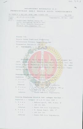Surat dari Direktur Pendidikan Ahli Madya (PAM) Yogyakarta kepada Kepala BP-7 Daerah Istimewa Yog...